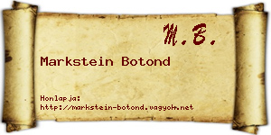 Markstein Botond névjegykártya